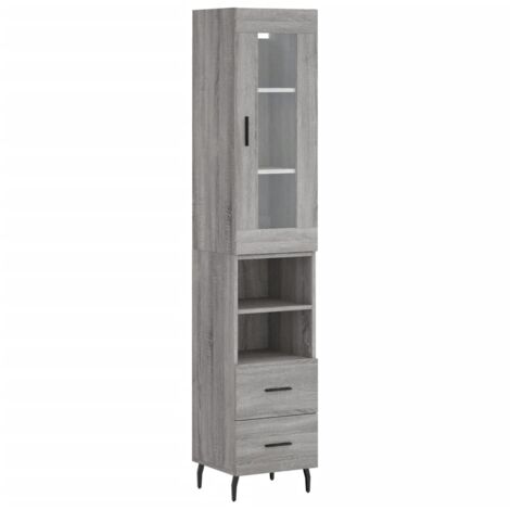 Highboard Grau Sonoma 34,5x34x180 cm Holzwerkstoff vidaXL