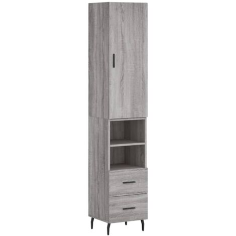 Highboard Grau Sonoma 34,5x34x180 cm Holzwerkstoff vidaXL