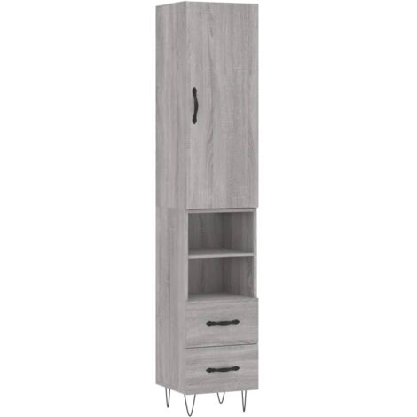 Highboard Grau Sonoma 34,5x34x180 cm Holzwerkstoff vidaXL