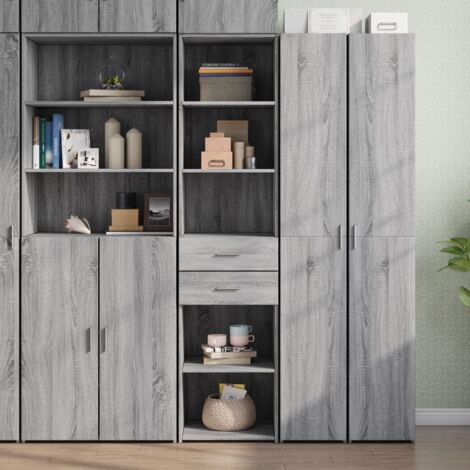 Highboard Grau Sonoma 45x42,5x185 cm Holzwerkstoff vidaXL