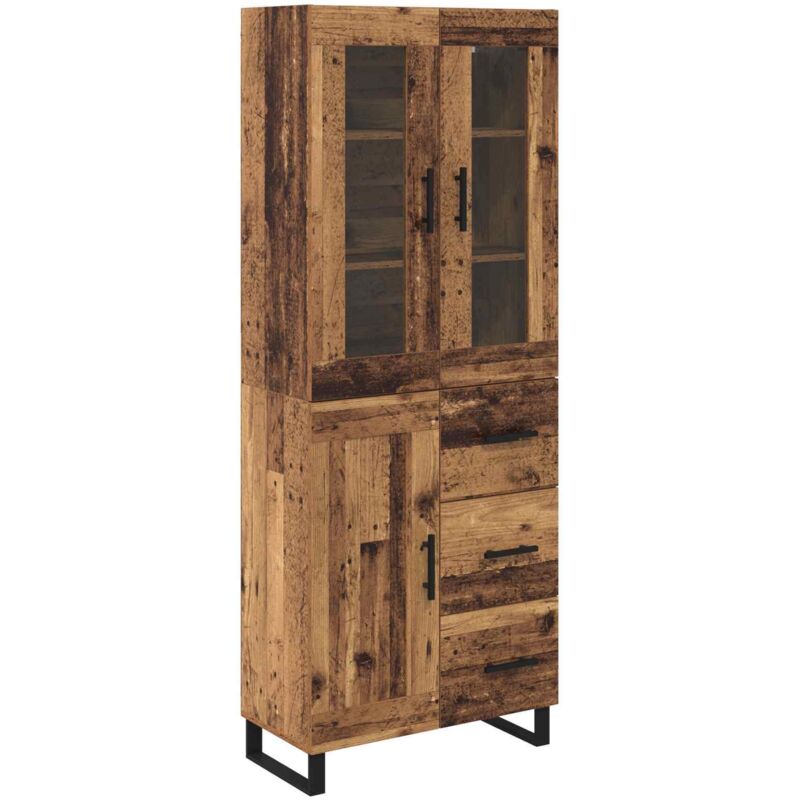 Highboard Mit Schubladen 2 Pcs Altholz Holzwerkstoff Vidaxl
