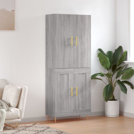Highboard Grau Sonoma 69,5x34x180 cm Holzwerkstoff vidaXL