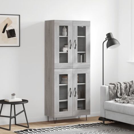 Highboard Grau Sonoma 69,5x34x180 cm Holzwerkstoff vidaXL