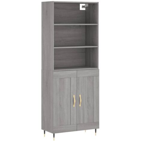 Highboard Grau Sonoma 69,5x34x180 cm Holzwerkstoff vidaXL