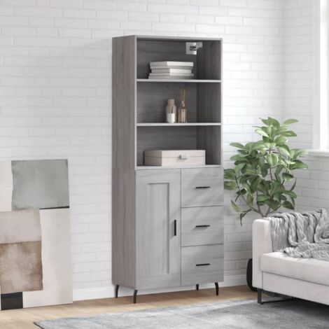 Highboard Grau Sonoma 69,5x34x180 cm Holzwerkstoff vidaXL