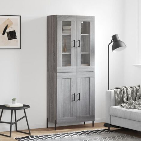 Highboard Grau Sonoma 69,5x34x180 cm Holzwerkstoff vidaXL