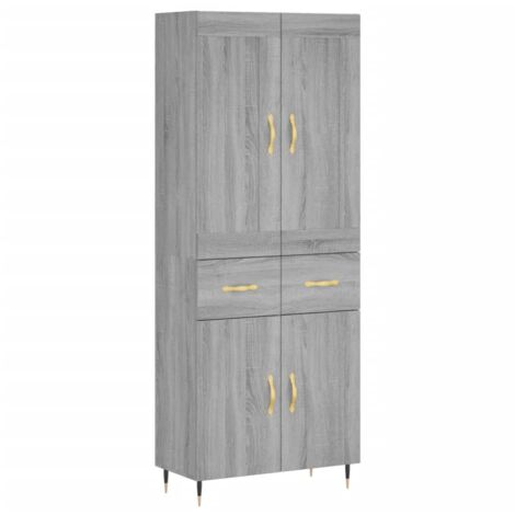 Highboard Grau Sonoma 69,5x34x180 cm Holzwerkstoff vidaXL