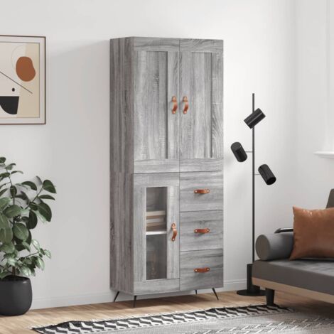 Highboard Grau Sonoma 69,5x34x180 cm Holzwerkstoff vidaXL