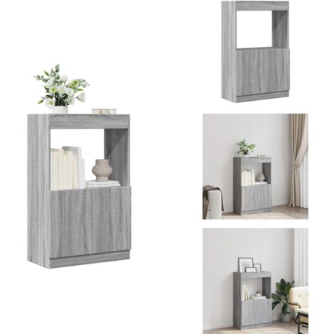 Highboard Grau Sonoma-Eiche 63x33x100 cm Holzwerkstoff - Highboard - Highboards - Sideboard - Kommode