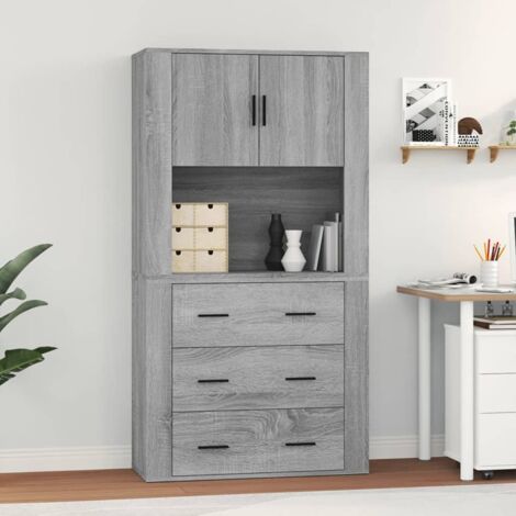 Highboard Grau Sonoma Holzwerkstoff vidaXL