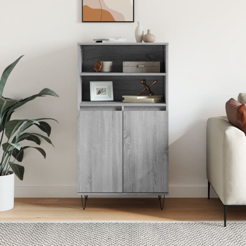 Highboard Grau Sonoma 60x36x110 Cm Holzwerkstoff Vidaxl