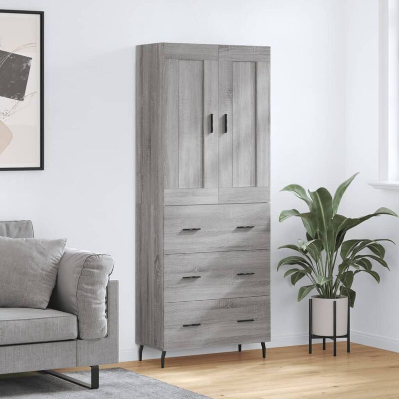 Highboard Grau Sonoma 69, 5x34x180 Cm Holzwerkstoff Vidaxl