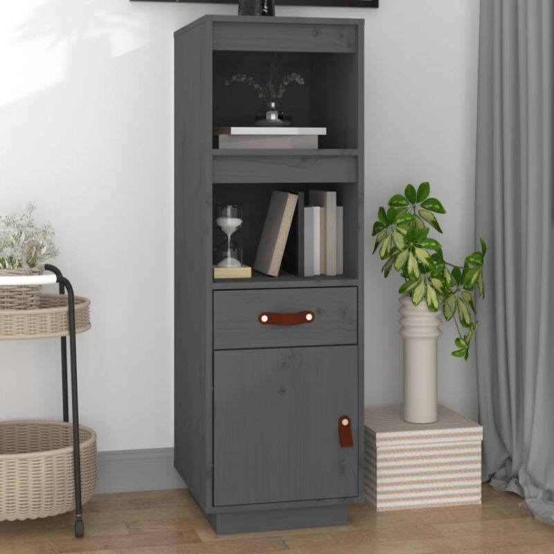 Highboard Grau 34x40x108, 5 Cm Massivholz Kiefer - Vidaxl