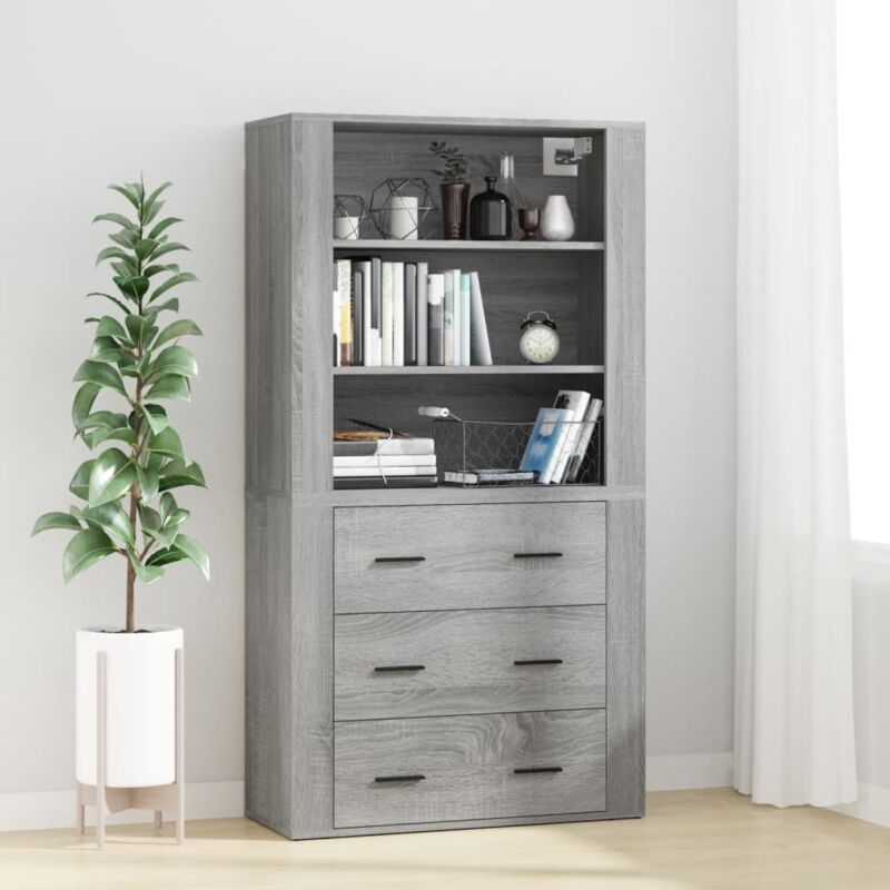 Highboard Grau Sonoma Holzwerkstoff Vidaxl
