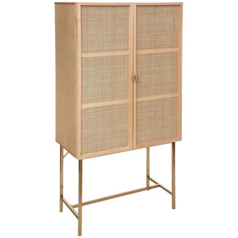 Highboard mit 2 Türen Rayo - Rattangeflecht