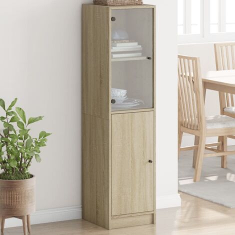Highboard mit Glastür Sonoma-Eiche 35x37x142 cm vidaXL