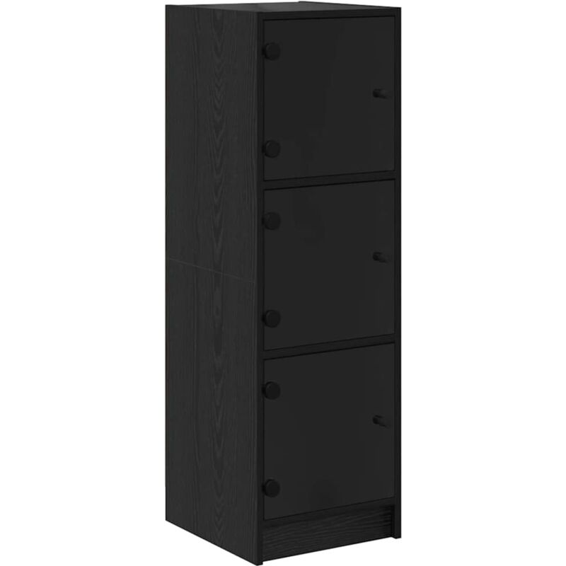 Highboard Schwarz Eichen-optik 35 X 37 X 109 Cm Holzwerkstoff Vidaxl