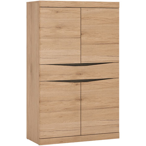 Highboard mit Schubkasten SANFORD-129 in Eiche hell Nb., B/H/T: ca. 86/139/40 cm