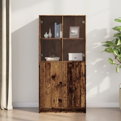 Highboard mit Türen Altholz-Optik 68x37x142 cm Holzwerkstoff vidaXL