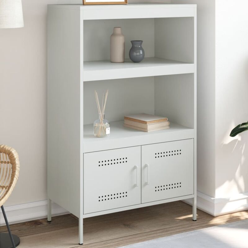 Highboard White 68x39x113 Cm Steel Vidaxl