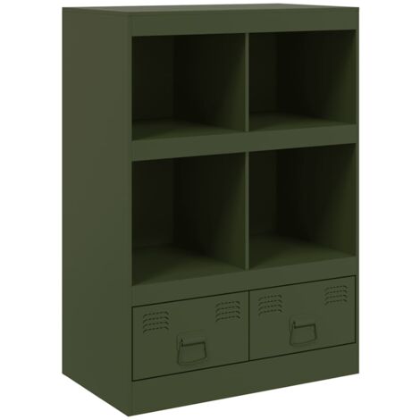 Highboard Olivgrün 67x39x95 cm Stahl vidaXL