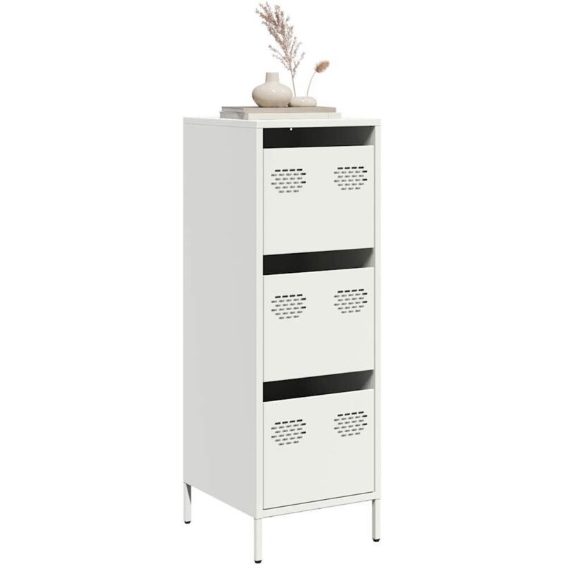 Highboard Weiß 39x35x103, 5 Cm Stahl - Vidaxl