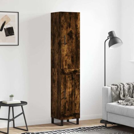 Highboard Räuchereiche 34,5x34x180 cm Holzwerkstoff vidaXL