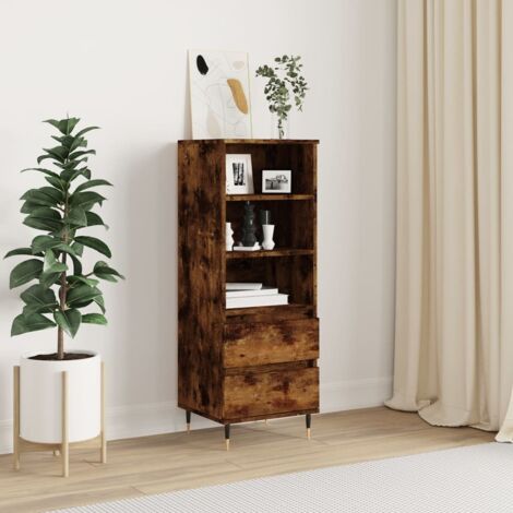 Highboard Räuchereiche 40x36x110 cm Holzwerkstoff vidaXL