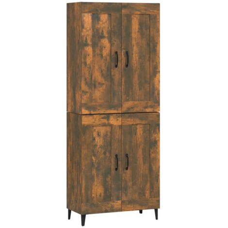 Highboard Räuchereiche 69,5x34x180 cm Holzwerkstoff vidaXL