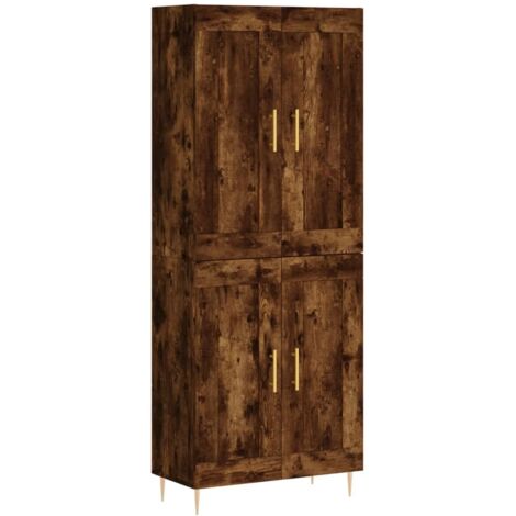 Highboard Räuchereiche 69,5x34x180 cm Holzwerkstoff vidaXL