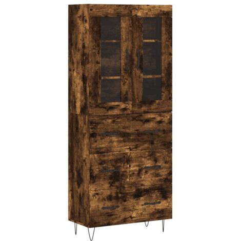 Highboard Räuchereiche 69,5x34x180 cm Holzwerkstoff vidaXL