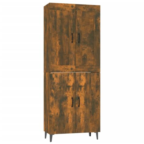 Highboard Räuchereiche 70x34x180 cm Holzwerkstoff vidaXL