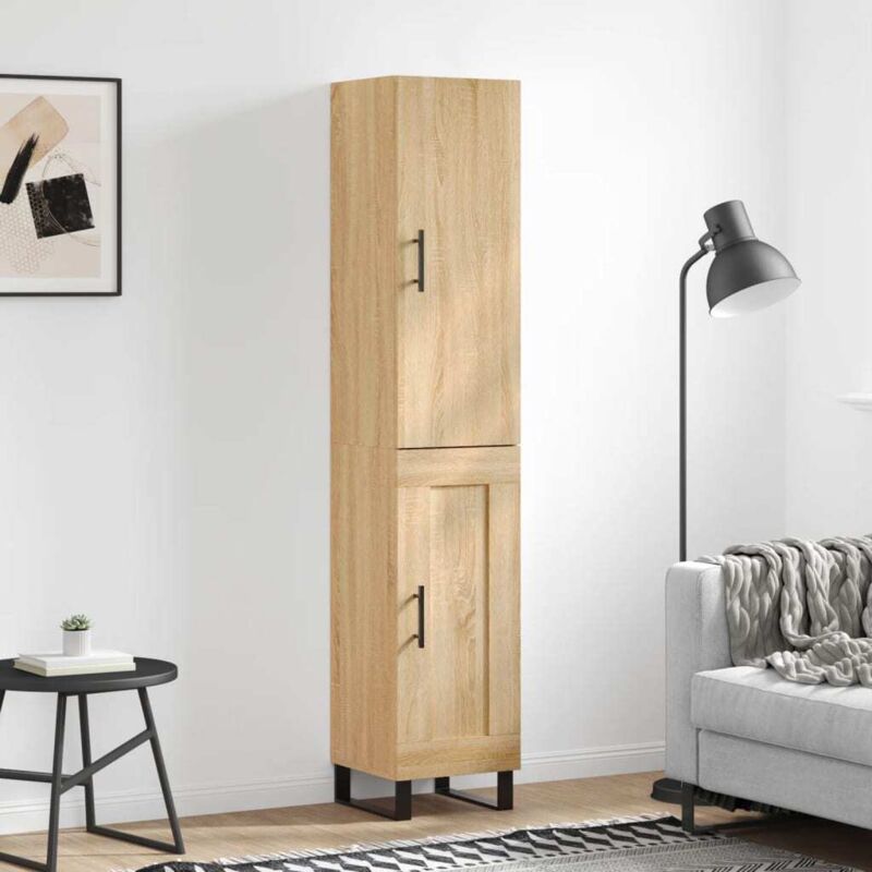 Highboard Sonoma-eiche 34, 5x34x180 Cm Holzwerkstoff Vidaxl