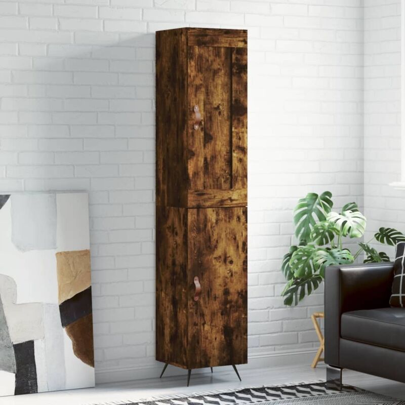 Highboard Räuchereiche 34, 5x34x180 Cm Holzwerkstoff Vidaxl