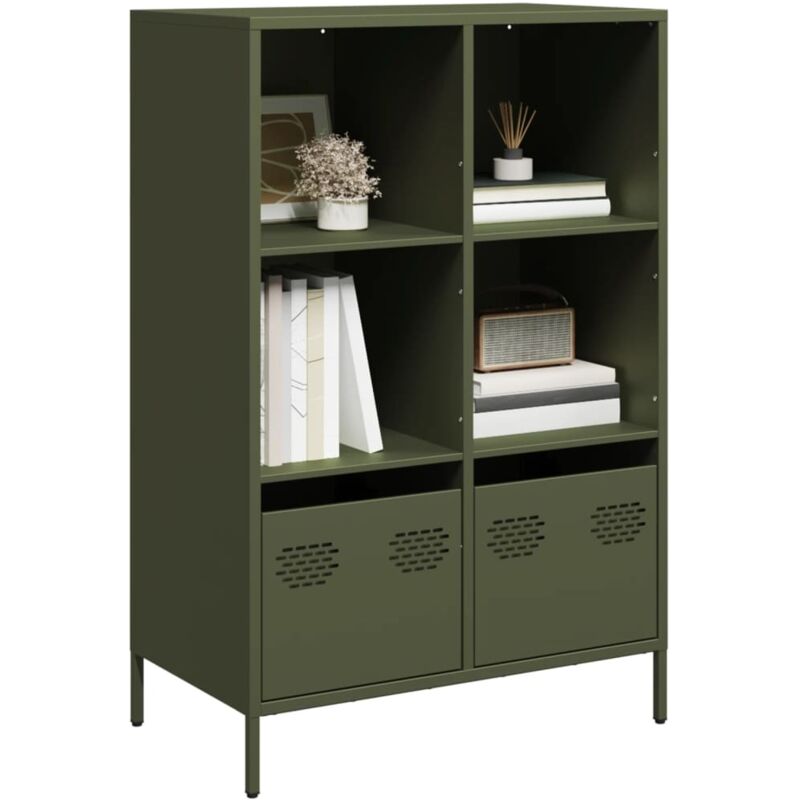 Highboard Olivgrün 68x39x103, 5 Cm Stahl - Vidaxl