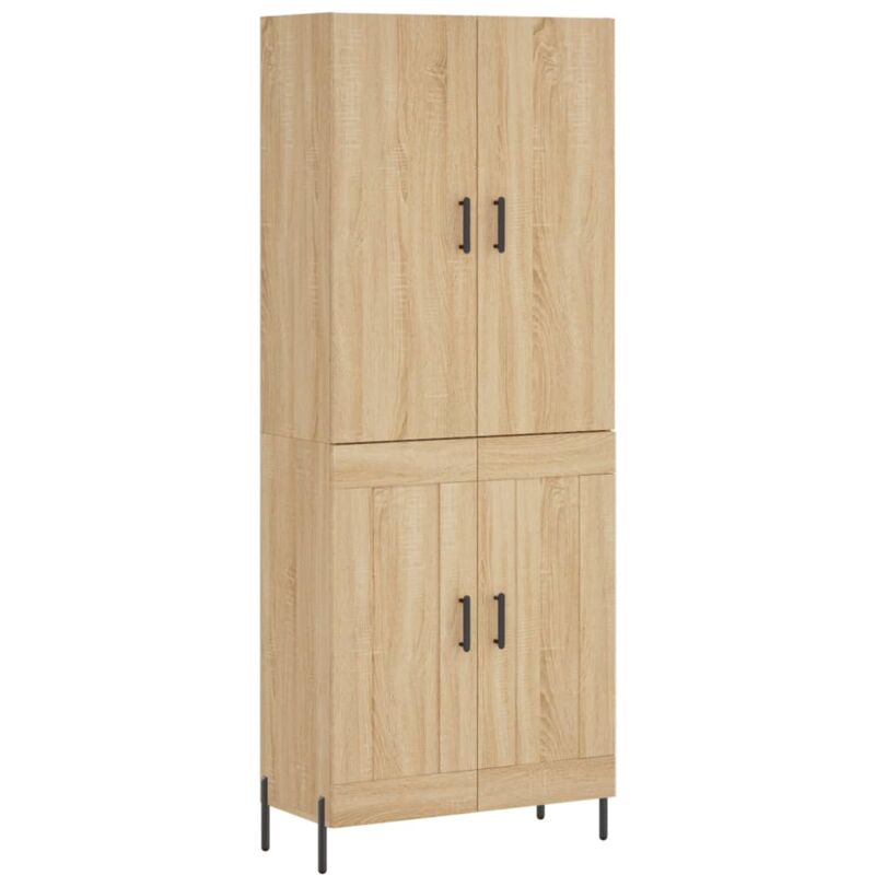 Highboard Sonoma-eiche 69, 5x34x180 Cm Holzwerkstoff Vidaxl