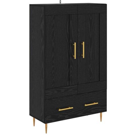 Highboard Schwarz Eichen-Optik 69,5 x 31 x 115 cm Holzwerkstoff vidaXL