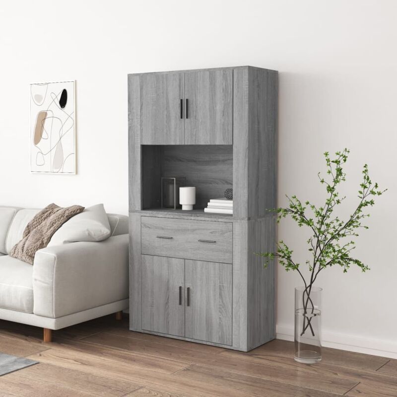 Highboard Grau Sonoma Holzwerkstoff - Vidaxl