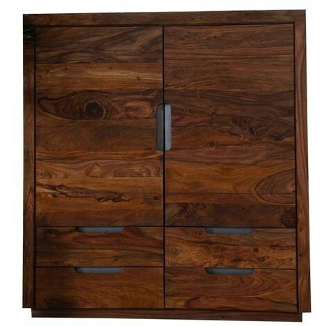 Highboard Sheesham 120x50x130 walnuss lackiert DUKE 117