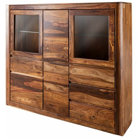Highboard Sheesham 166x40x145 walnuss gewachst TORONTO 204