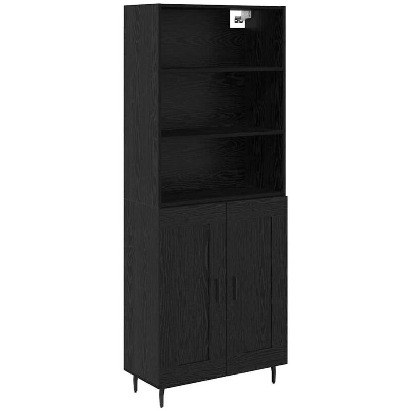 Highboard Black Oak 69.5 X 34 X 180 Cm Vidaxl