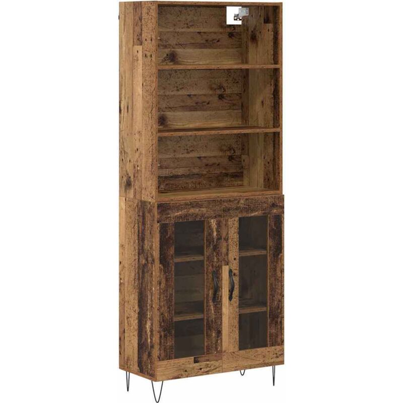 Highboard 2 Pcs Old Wood Engineered Wood Vidaxl