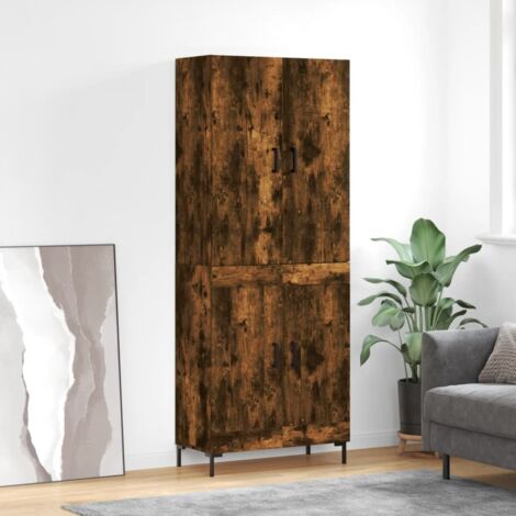 Highboard Smoked Oak 69.5x34x180 cm Engineered Wood vidaXL
