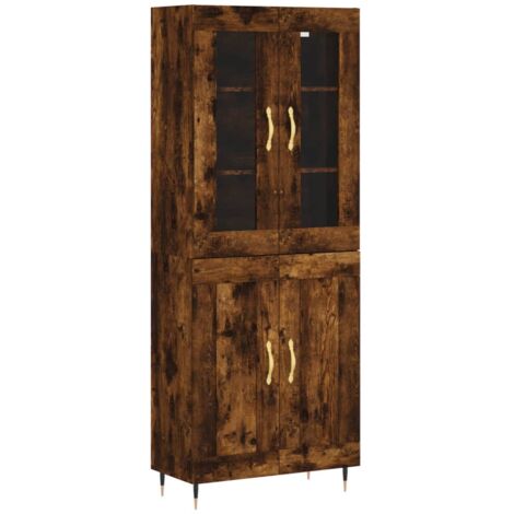 Highboard Smoked Oak 69.5x34x180 cm Engineered Wood vidaXL