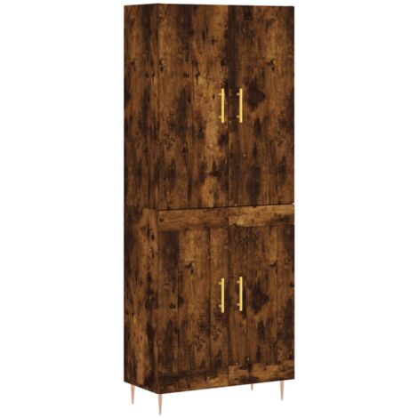 Highboard Smoked Oak 69.5x34x180 cm Engineered Wood vidaXL