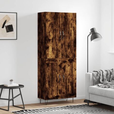Highboard Smoked Oak 69.5x34x180 cm Engineered Wood vidaXL