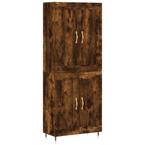 Highboard Smoked Oak 69.5x34x180 cm Engineered Wood vidaXL