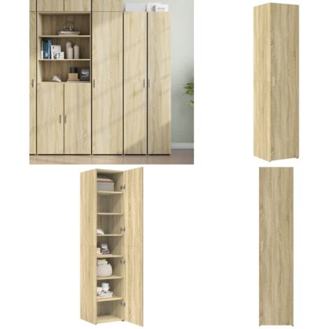 Highboard Sonoma-Eiche 40x42,5x185 cm Holzwerkstoff - Hochschrank - Sonoma-Eiche