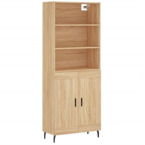 Highboard Sonoma-Eiche 69,5x34x180 cm Holzwerkstoff vidaXL