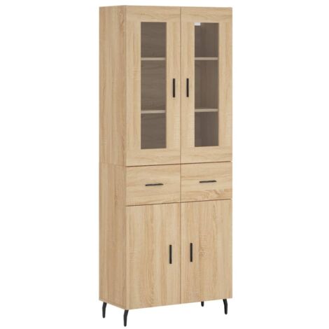 Highboard Sonoma-Eiche 69,5x34x180 cm Holzwerkstoff vidaXL